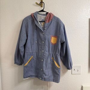 Vintage Current Seen Women’s Fully Checkered Hooded Windbreaker Jacket Size M